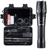 Delxo Tactical LED Rechargeable Flashlight High Lumens Flash Light with 4200mAh 18650 Battery 5 Lighting Modes, Zoomable Waterproof Flashlight for Cycling Camping Hiking - delxousa