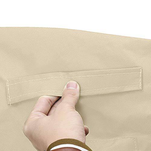 Delxo 2 Seater Patio Sofa Cover Waterproof Outdoor Sofa Cover Anti-UV Patio Furniture Sofa Cover with Elastic Hem and Padded Handles, Air Vents in Beige - delxousa