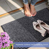 Delxo 2-Pack Striped Door Floor Mat - 18"x30", Indoor Outdoor Rug Entryway Welcome Mats with Rubber Backing for Shoe Scraper, Ideal for Inside Outside High Traffic Area (Grey) - delxousa