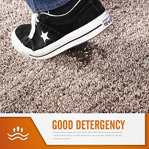Delxo Doormat 24''x36''Absorbs Mud Magic Doormat No Odor Durable Anti-Slip Rubber Back Low-Profile Entrance Door Mat Large Cotton Shoe Scraper Pet Mat Machine Washable in Beige - delxousa