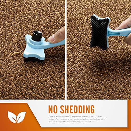 Delxo Doormat Super Absorbent Mud Doormat 18x30 Inch 2020 Upgrade No Lint Shedding Durable Anti-Slip Rubber Back Low-Profile Entrance Large Cotton Shoe Scraper Pet Mat Machine Washable (Beige) - delxousa