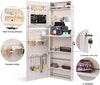 Delxo Jewelry Armoire With Mirror For Door, Over The Door Mirror Jewelry Cabinet, Wall Jewelry Organizer, Over Door Mirror With Jewelry Storage, Lockable Large Full Length Mirror With Storage, White - Delxo