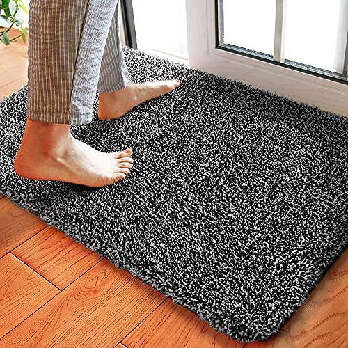 Delxo Chenille Gray Door mat Indoor, 30X47Extra Large,Soft and