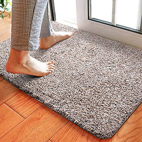 Delxo Doormat 24''x36''Absorbs Mud Magic Doormat No Odor Durable Anti-Slip Rubber Back Low-Profile Entrance Door Mat Large Cotton Shoe Scraper Pet Mat Machine Washable in Beige - delxousa