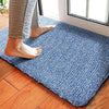 Delxo 2020 Upgrade Doormat Super Absorbent Mud Doormat 18x30 Inch No Lint Shedding Durable Anti-Slip Rubber Back Low-Profile Entrance Large Cotton Shoe Scraper Pet Mat Machine Washable (Light Blue) - delxousa