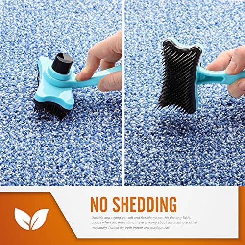 Delxo 2020 Upgrade Doormat Super Absorbent Mud Doormat 18x30 Inch No Lint Shedding Durable Anti-Slip Rubber Back Low-Profile Entrance Large Cotton Shoe Scraper Pet Mat Machine Washable (Light Blue) - delxousa