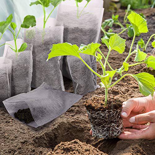 Delxo 400Pcs 4 Size Biodegradable Non-Woven Nursery Bags Plant Grow Bags Fabric Seedling Bags Home Garden Supply - delxousa
