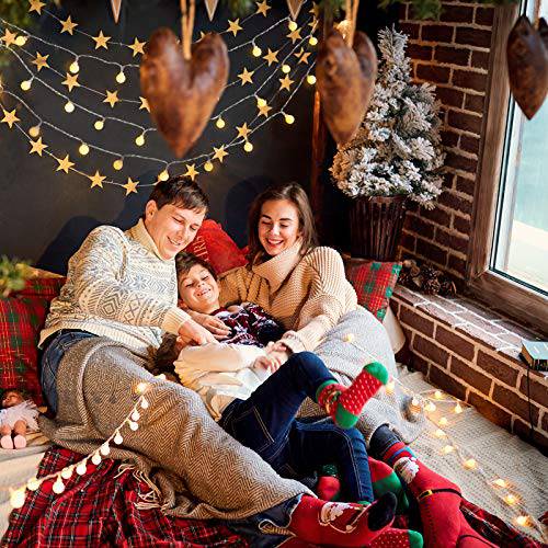 DELXO Globe String Lights with Remote, 50 LED Fairy Lights for Bedroom, Room Twinkle Lights, 8 Modes, Battery Power, Waterproof Decorative Lights for Outdoor Indoor Patio Christmas Party, Warm - delxousa