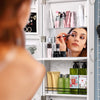 Delxo Jewelry Armoire With Mirror For Door, Over The Door Mirror Jewelry Cabinet, Wall Jewelry Organizer, Over Door Mirror With Jewelry Storage, Lockable Large Full Length Mirror With Storage, White - Delxo