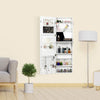 Delxo Jewelry Armoire With Mirror For Door, Over The Door Mirror Jewelry Cabinet, Wall Jewelry Organizer, Over Door Mirror With Jewelry Storage, Lockable Large Full Length Mirror With Storage, White - Delxo
